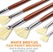 7 PCS Artist Fan Brush Set – White Hog Bristle, Anti-Shedding, Long Handle for Acrylic & Oil Painting